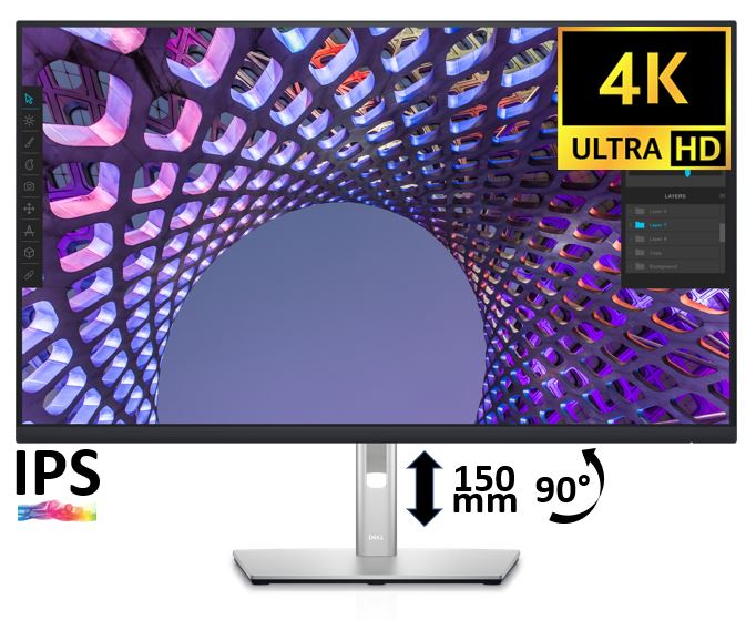 Matériels informatique écran pc DELL P3223QE infinytech Réunion 01