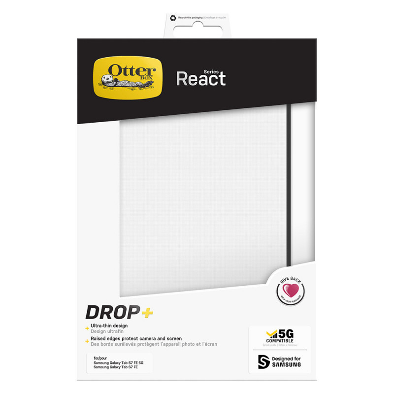 Accessoires coque OtterBox React pour Samsung Galaxy Tab S7 FE Transparent infinytech Réunion 02