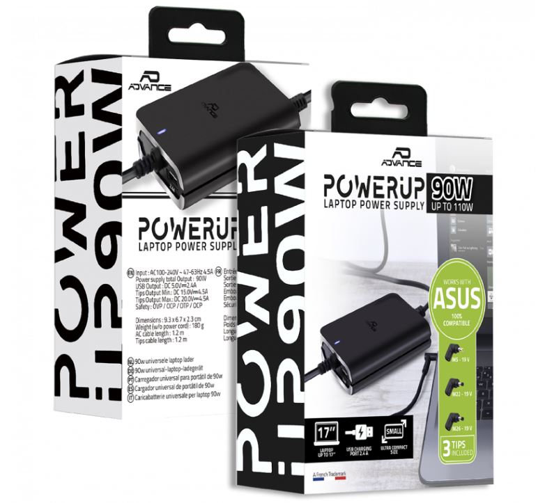 Matériels informatique chargeur universel ADVANCE POWERUP 90W ASUS infinytech Réunion 04