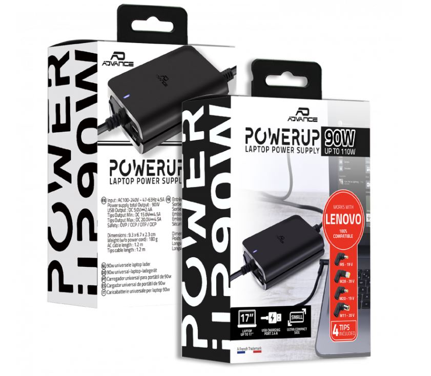 Matériels informatique chargeur universel ADVANCE POWERUP 90W LENOVO infinytech Réunion 04