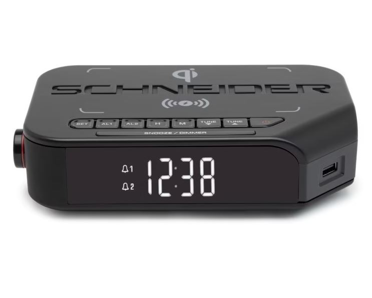 Petit électroménager radio-réveil SCHNEIDER avec recharge sans fil infinytech Réunion 01