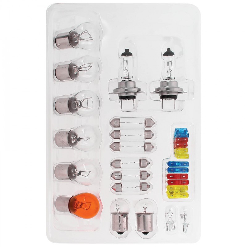 Accessoires auto coffret dampoules de remplacement H7 avec 18 ampoules et 12 fusibles infinytech Réunion 02