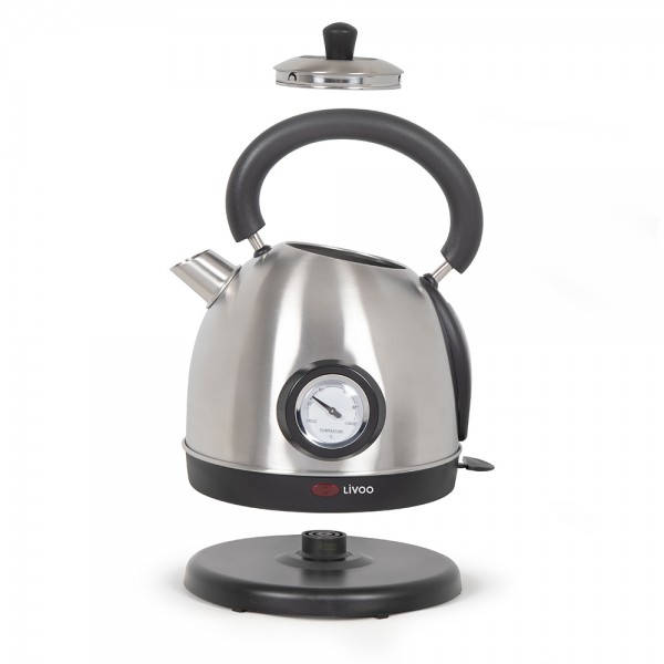 Petit électroménager bouilloire rétro LIVOO DOD157S avec thermomètre Grise infinytech Réunion 03