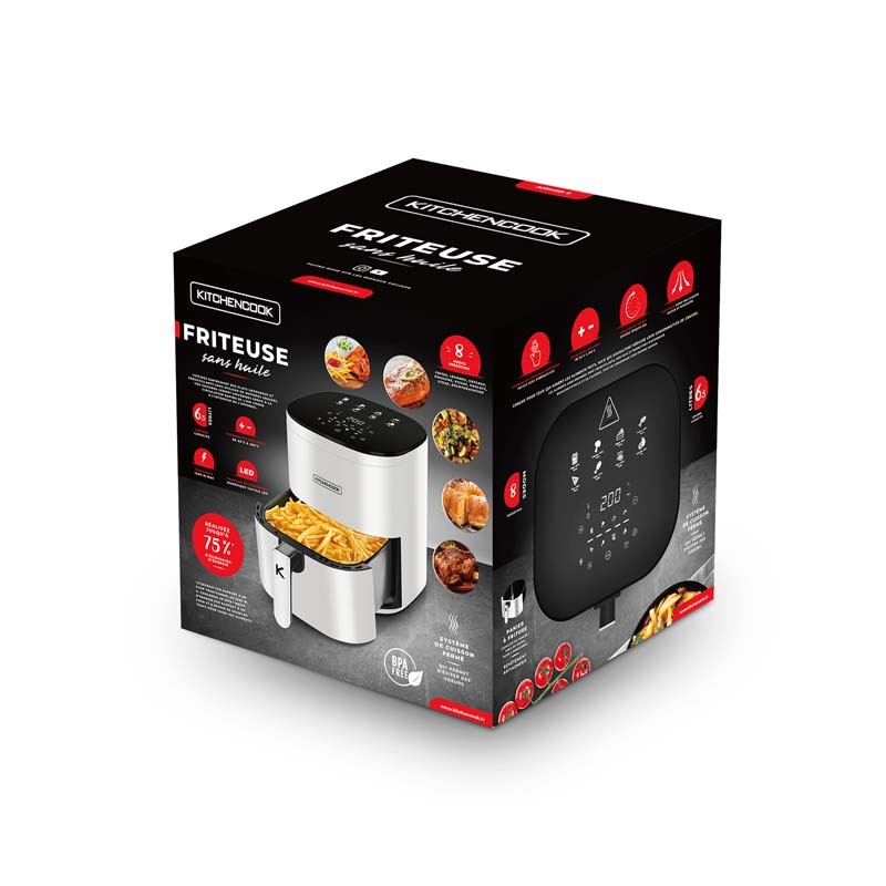 Petit électroménager friteuse sans huile KITCHENCOOK Airmed6 6.5L Blanche infinytech Réunion 09