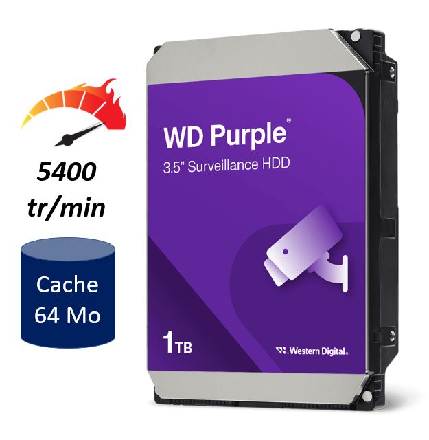 Matériels informatique disque dur 3.5 WESTERN DIGITAL WD Purple WD11PURZ 1To infinytech Réunion 01