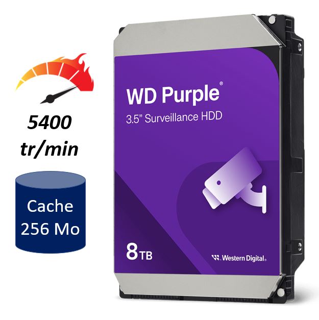 Matériels informatique disque dur 3.5 WESTERN DIGITAL WD Purple WD85PURZ 8To infinytech Réunion 01