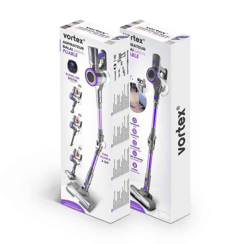 Petit électroménager aspirateur balai sans fil VORTEX F17 Gris infinytech Réunion 06
