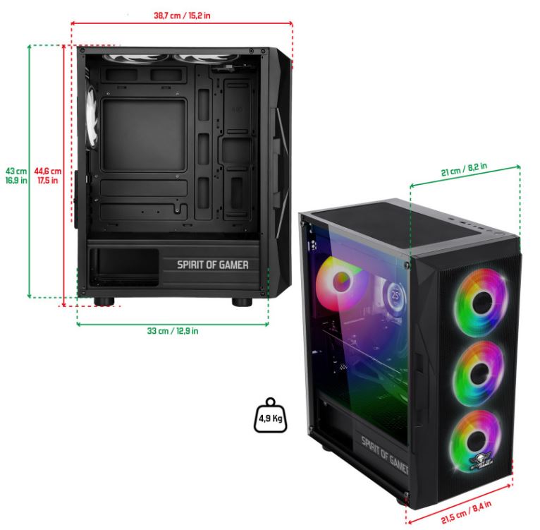 Matériels informatique boitier SPIRIT of GAMER Rogue 7 infinytech Réunion 04