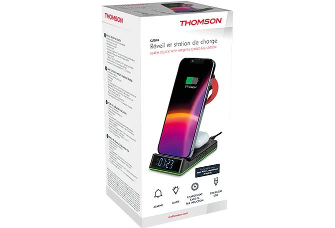 Réveil lumineux et Station de charges THOMSON CL750IA Compatible Apple infinytech Réunion 04