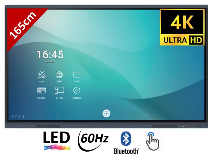 Matériels vidéo écran intéractif SPEECHITOUCH SuperGlass Plus S ST-65-UHD-AND-HP-007-S infinytech Réunion 01