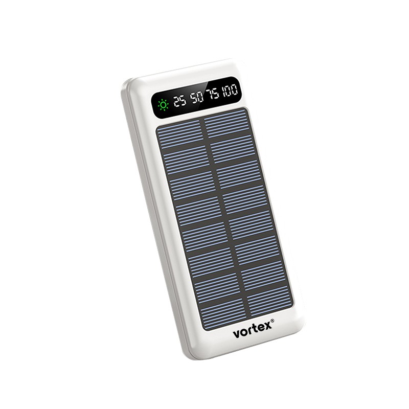 Accessoires téléphonie Powerbank solaire VORTEX Solarhub 10000mAh Blanche infinytech Réunion 01
