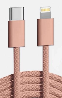 Accessoires smartphone câble GEEK MONKEY USB-C vers Lightning 20W 1.5m Rose infinytech Réunion 01