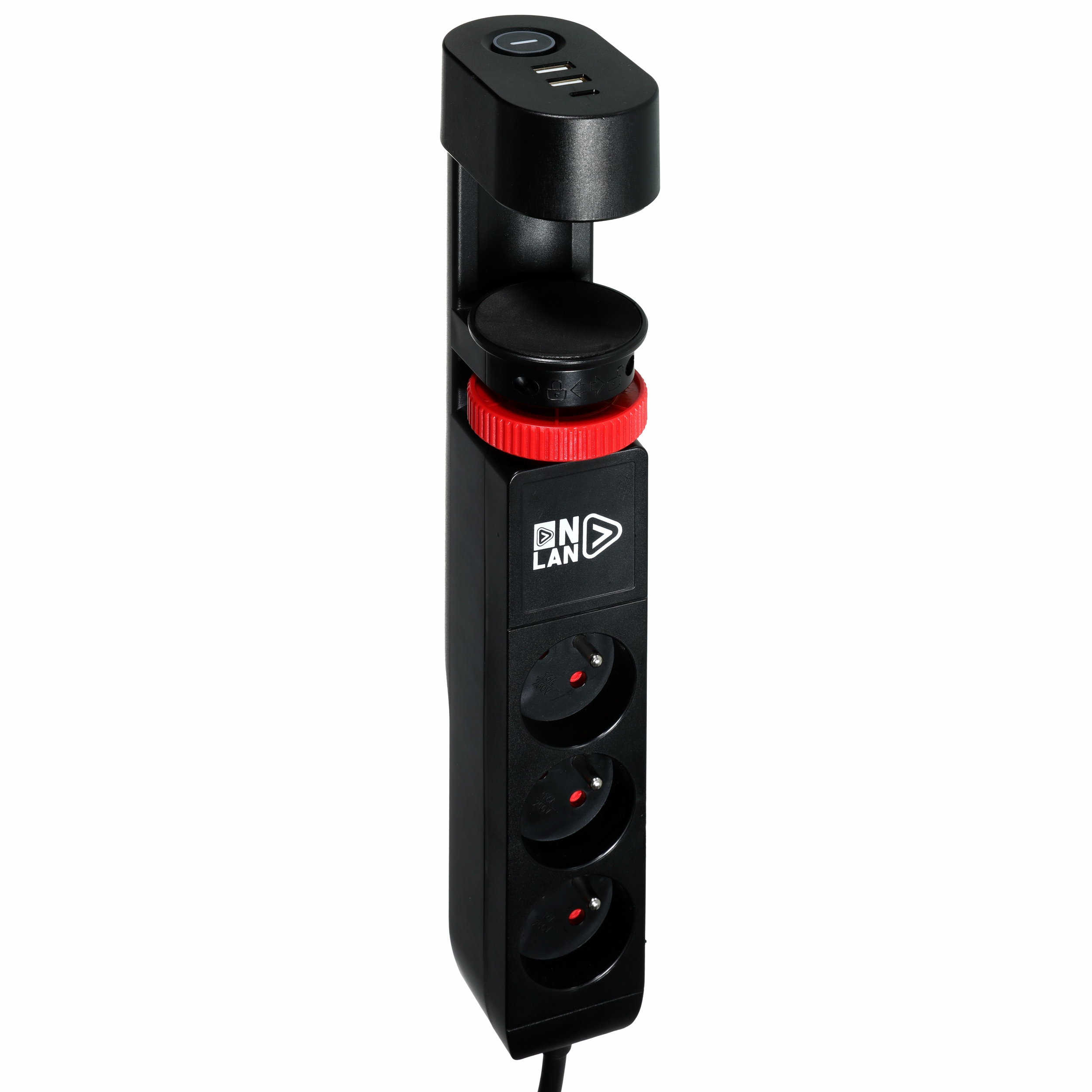Matériels informatique multiprise de bureau à pincer ONLAN USB et USB-C Noir infinytech Réunion 02