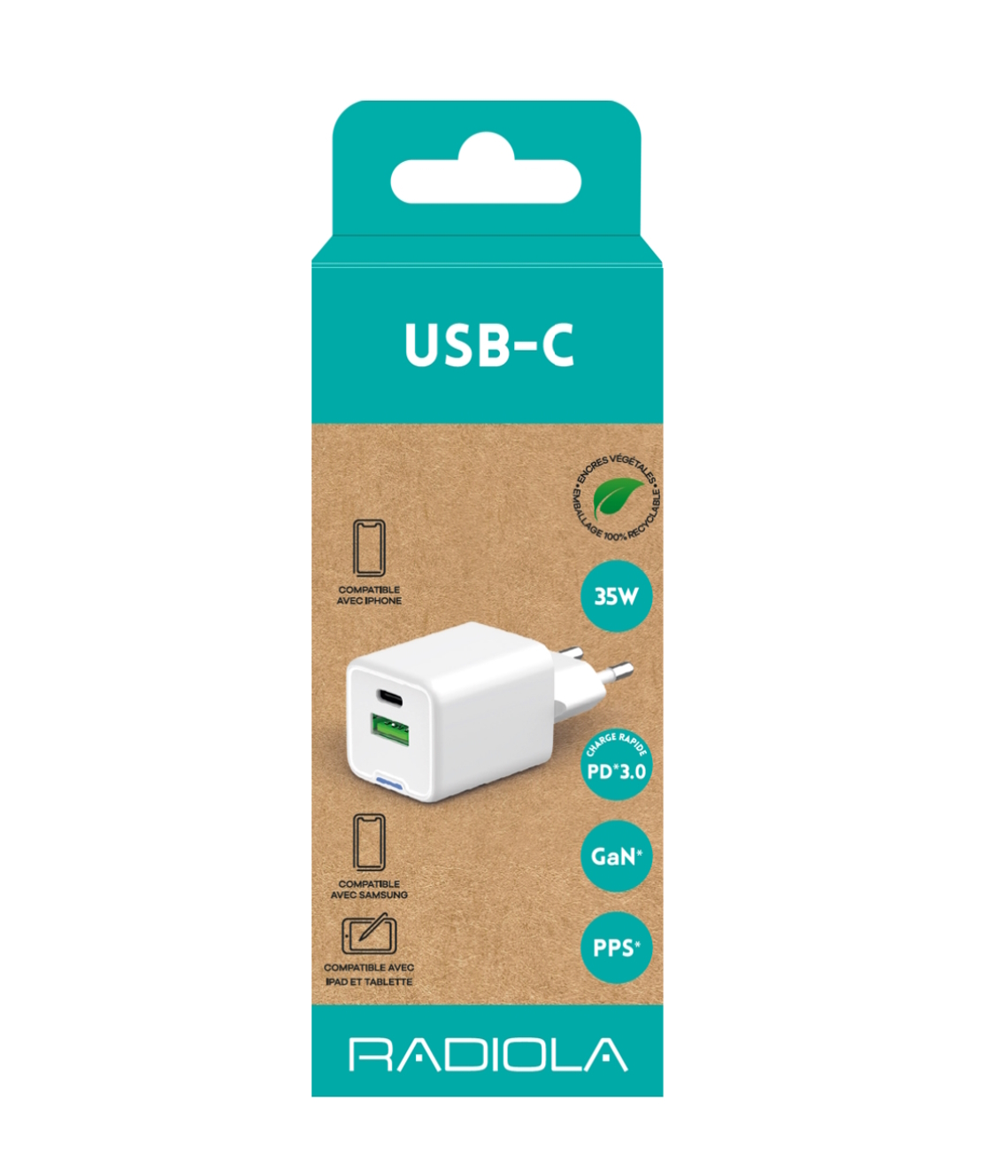 Matériels informatique chargeur secteur USB-A et USB-C RADIOLA GMRAINFO1045 infinytech Réunion 04