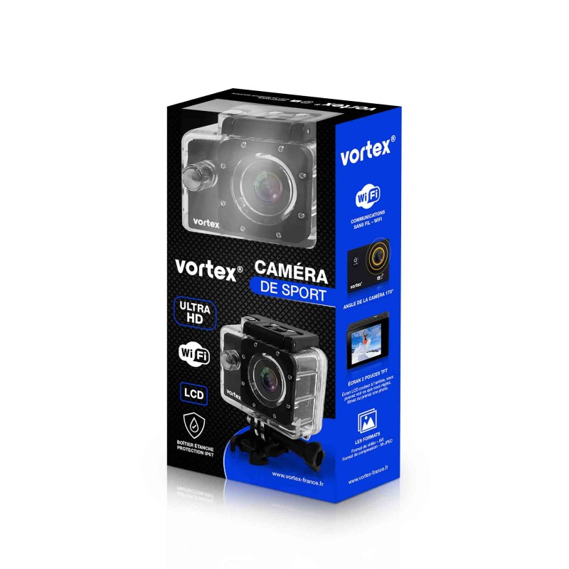 Matériels vidéo caméra sport VORTEX X Cam2 Full HD 1080p infinytech Réunion 06