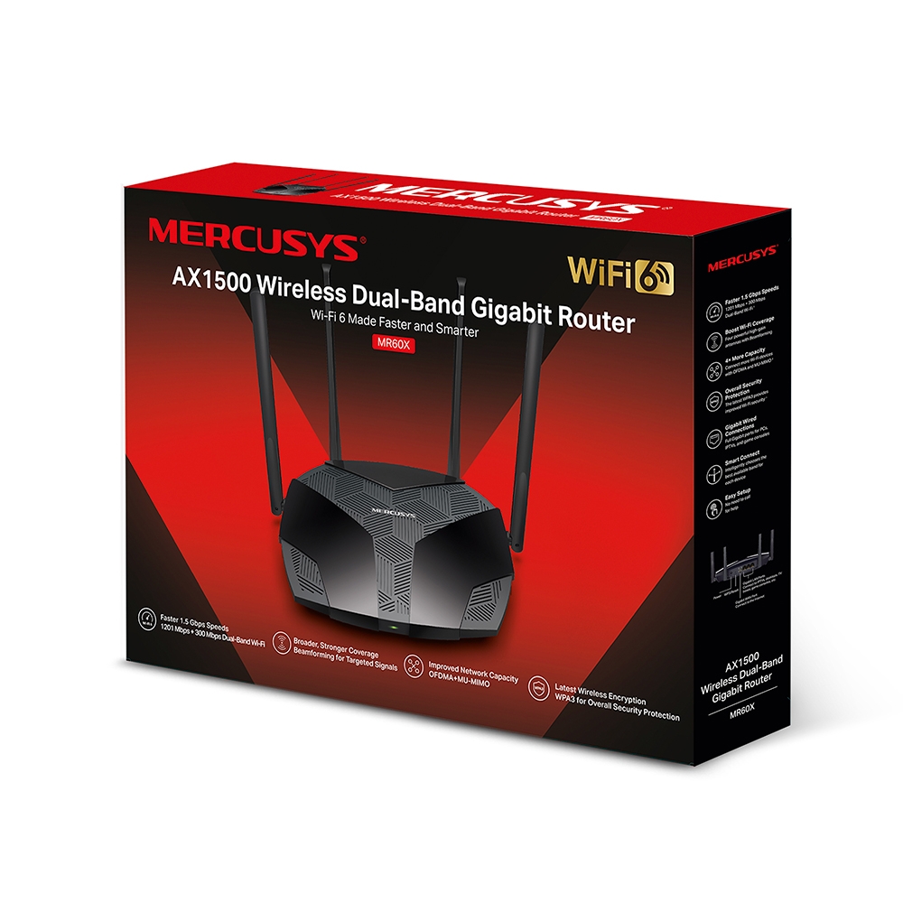 Matériels informatique routeur Wi-Fi 6 MERCUSYS MR60X AX1500 infinytech Réunion 04