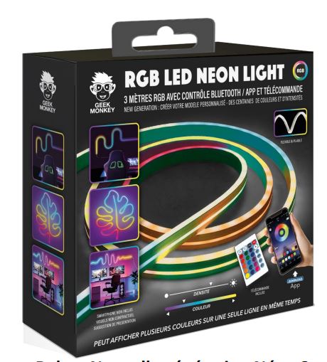 Accessoires ruban LED Neon RGB Connecté GEEK MONKEY 3m infinytech Réunion 03
