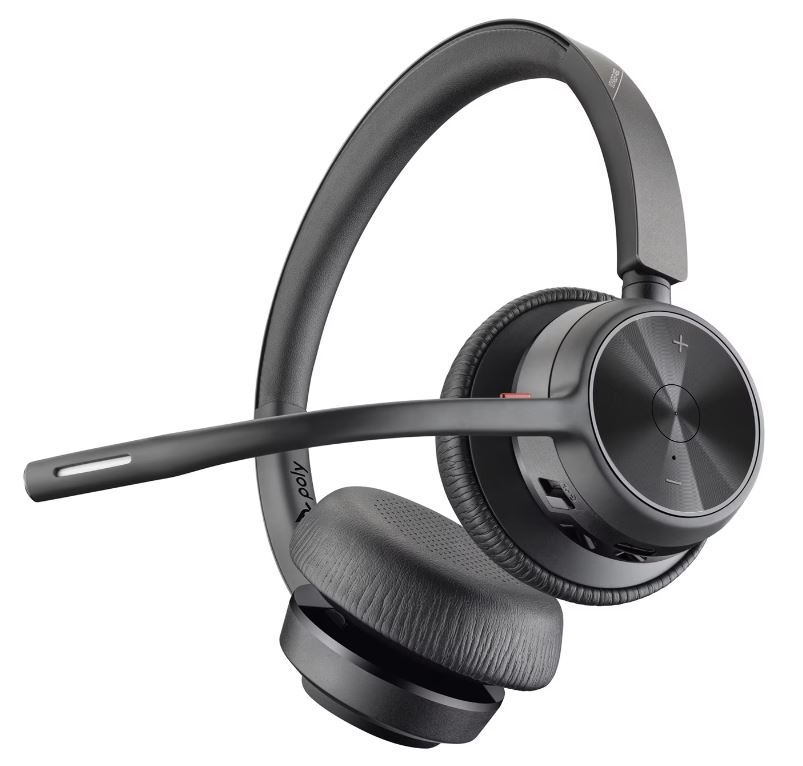Matériels audio casque micro POLY Voyager 4320 USB-C avec dongle et base de chargement infinytech Réunion 04