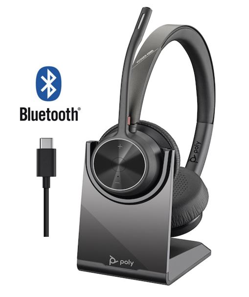 Matériels audio casque micro POLY Voyager 4320 USB-C avec dongle et base de chargement infinytech Réunion 01