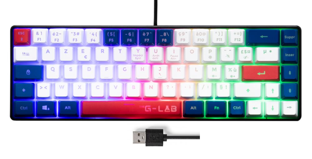 Matériels informatique clavier The G-LAB Keyz Hydro BWR Noir infinytech Réunion 01