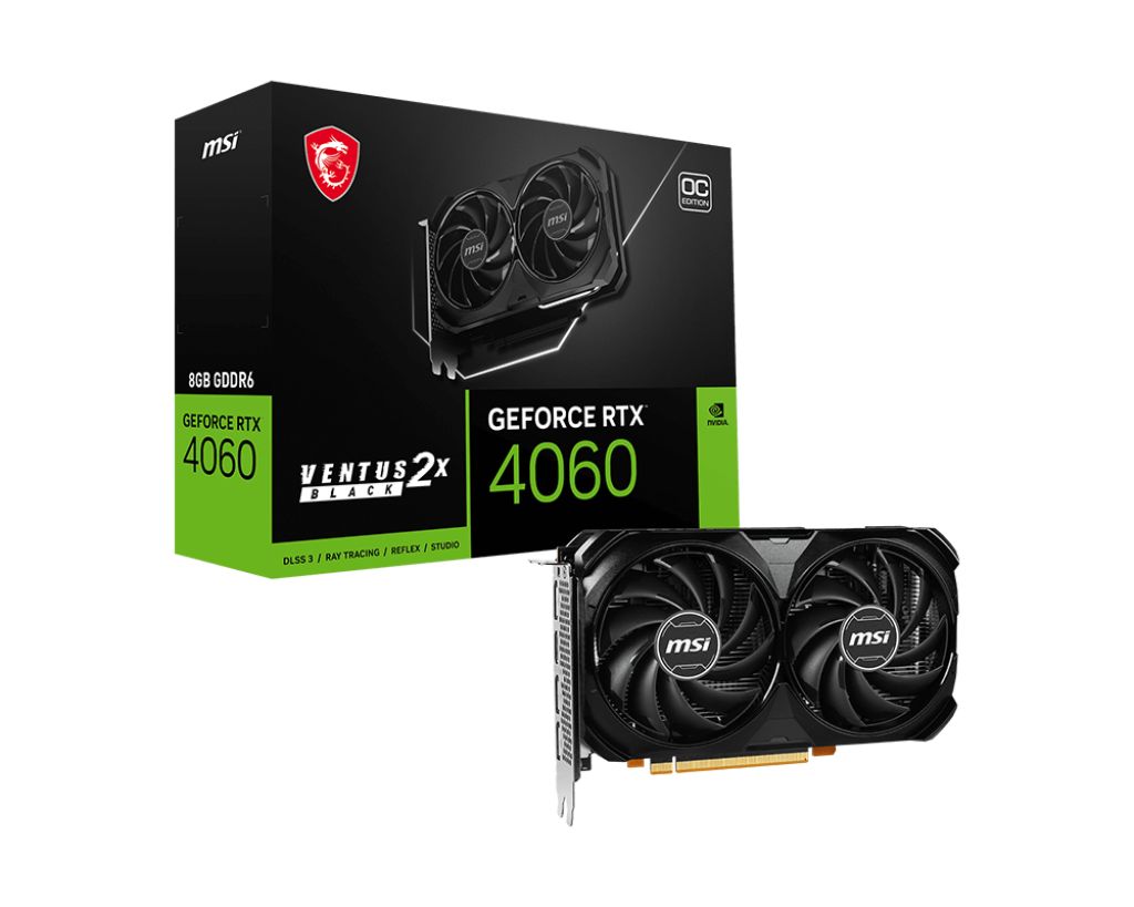 Matériels informatique carte graphique MSI RTX 4060 VENTUS 2X BLACK 8G OC infinytech Réunion 01