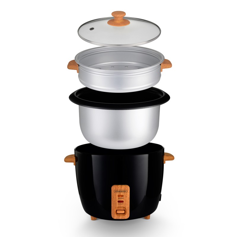 Petit électroménager cuiseur à riz KITCHENCOOK Japan X Wood 1.8L Noir infinytech Réunion 02