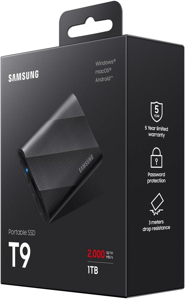 Matériels informatique disque SSD externe SAMSUNG T9 MU-PG1T0B 1To Noir infinytech Réunion 02