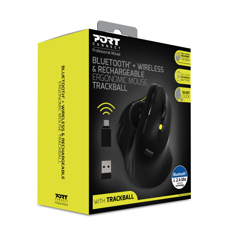 Matériels informatique souris ergonomique rechargeable PORT DESIGN 900719 Sans Fil et Bluetooth infinytech Réunion 02