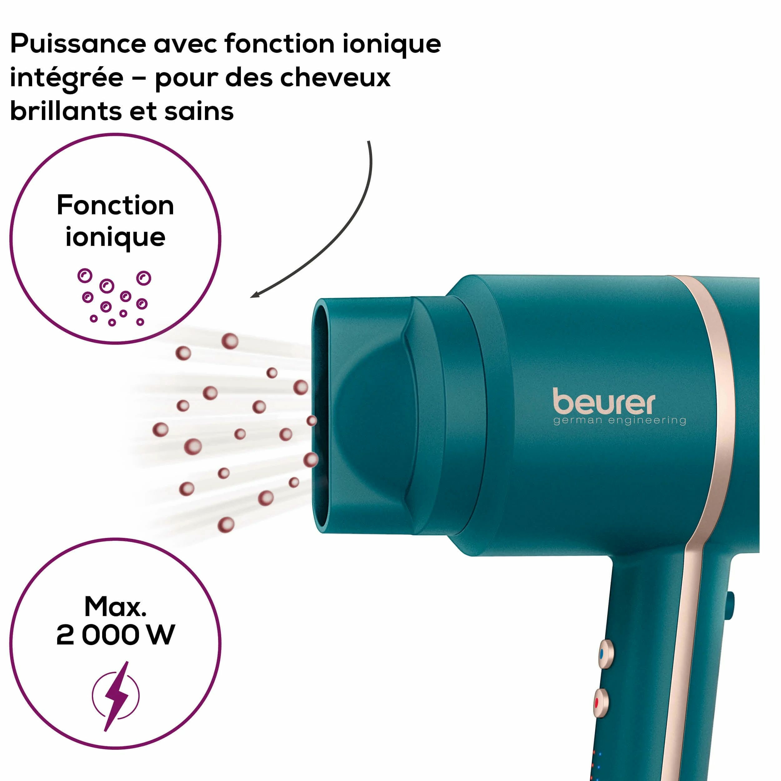 Petit électroménager Sèche-cheveux BEURER HC35 Ocean infinytech Réunion 03