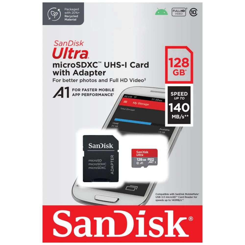 Matériels informatique carte micro SDXC SANDISK Ultra 128Go infinytech Réunion 02
