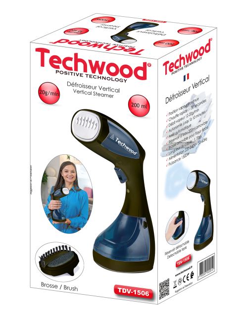 Petit électroménager défroisseur vertical TECHWOOD TDV-1506 infinytech Réunion 02
