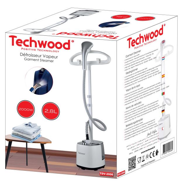 Petit électroménager défroisseur vertical TECHWOOD TDV-2006 infinytech Réunion 05