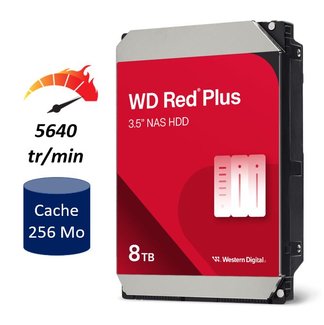 Matériels informatique disque dur 3.5 WESTERN DIGITAL WD Red Plus WD80EFPX infinytech Réunion 01