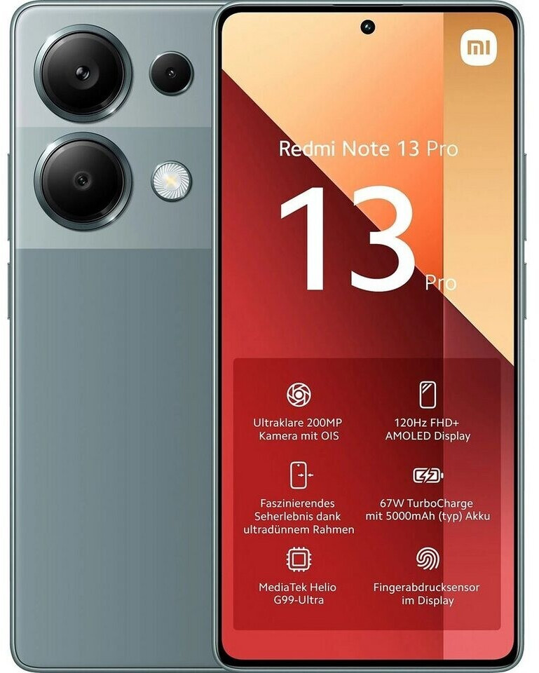 Téléphonie mobile smartphone XIAOMI Redmi Note 13 Pro 8Go 256Go 4G Vert infinytech Réunion 01