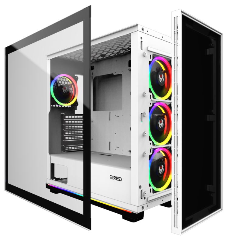 Matériels informatique boitier pc M.RED White Destroyer MR-005M infinytech Réunion 03