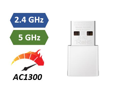 Matériels informatique clé USB Wi-Fi MERCUSYS MA30N AC1300 infinytech Réunion 01