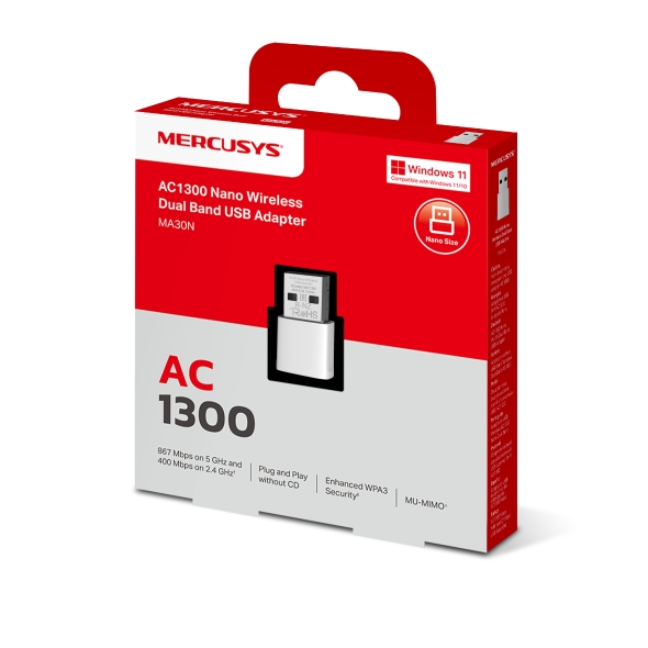 Matériels informatique clé USB Wi-Fi MERCUSYS MA30N AC1300 infinytech Réunion 02
