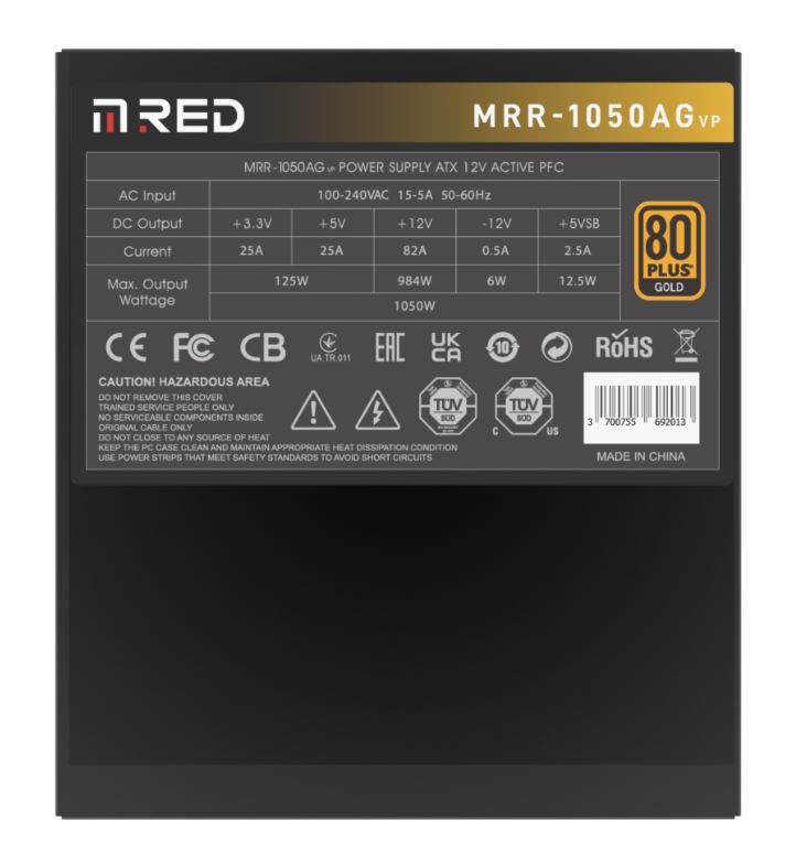 Matériels informatique alimentation modulaire M.RED 1050W 80Plus Gold MRR-1050AG VP Gen 5.0 infinytech Réunion 08