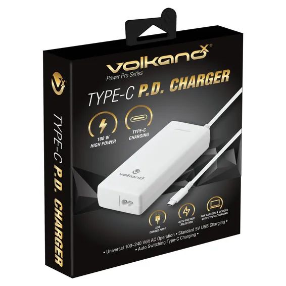 Chargeur universel USB-C VOLKANO PWR Pro PD 100W VK-8050-WT infinytech Réunion 03