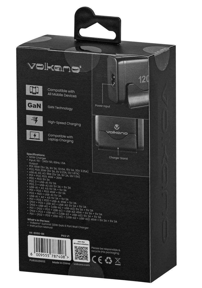 Matériels informatique chargeur VOLKANO VK-8066-BK 6 ports infinytech Réunion 03