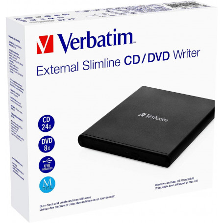 Matériels informatique Graveur DVD VERBATIM SlimLine USB Noir infinytech Réunion 02