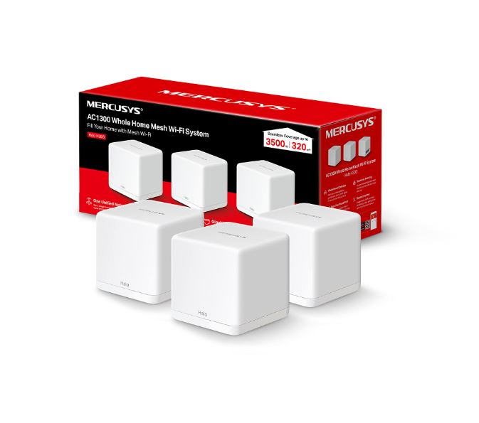 Matériels informatique système Wi-Fi MESH MERCUSYS H30G AC1300 Pack de 3 infinytech Réunion 02