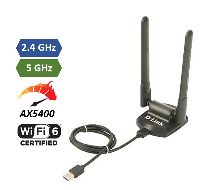 Matériels informatique adaptateur USB Wi-Fi 6 D-LINK DWA-XE5452 AX5400 infinytech Réunion 01