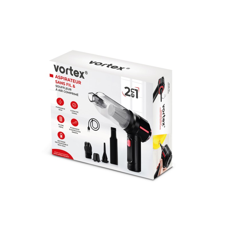 Petit électroménager aspirateur à main sans fil VORTEX CRC30 infinytech Réunion 01