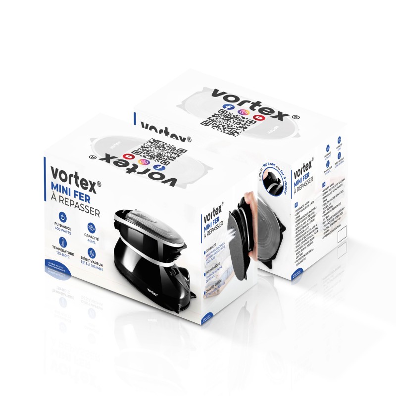 Petit électroménager mini fer à repasser vapeur VORTEX Iron Lite Noir infinytech Réunion 04