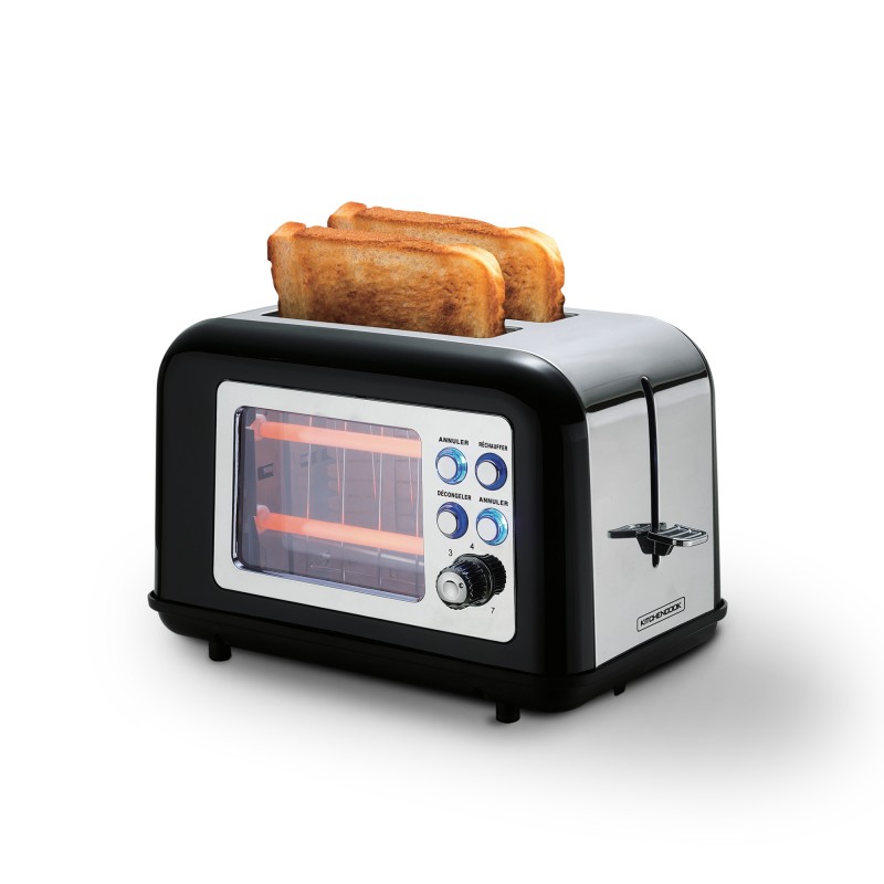 Petit électroménager grille-pain KITCHENCOOK Toasteo Glass Black infinytech Réunion 02