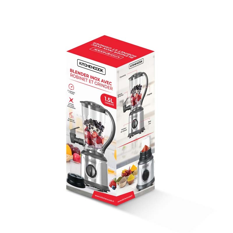 Petit électroméénager blender KITCHENCOOK Juice Hub infinytech Réunion 05