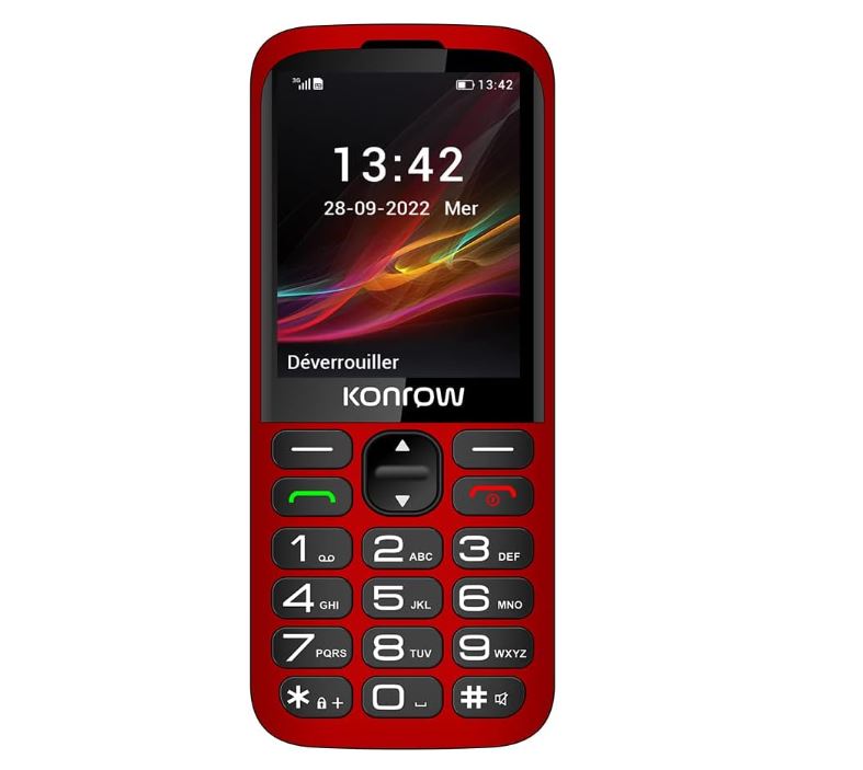 Téléphonie mobile GSM KONROW Senior 280 Rouge infinytech Réunion 11
