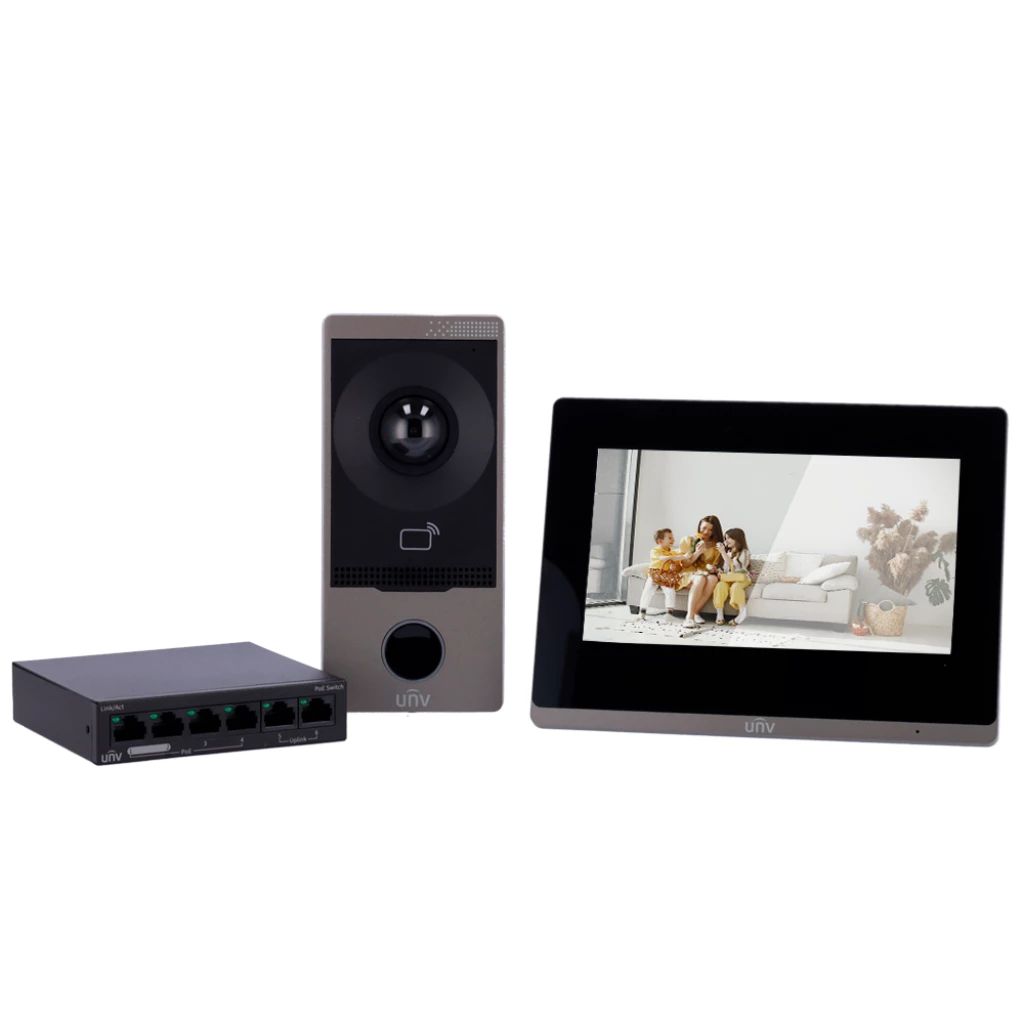 Kit interphone vidéo Uniview UV-KIT201S372SNSW2020 infinytech Réunion 01