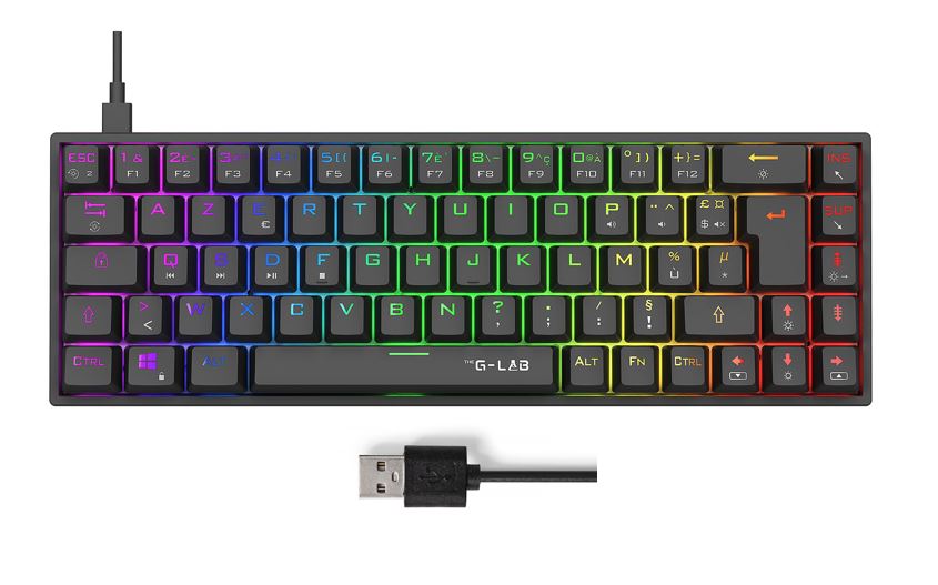 Matériels informatique clavier THE G-LAB Keyz Titanium Noir infinytech Réunion 01